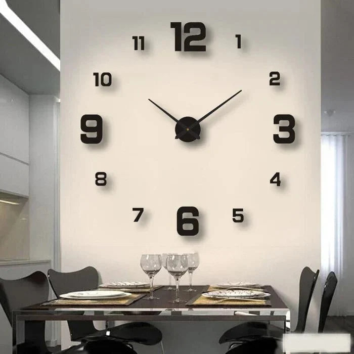 Wall Clock Frameless 3D Acrylic Numerals Silent Quartz
