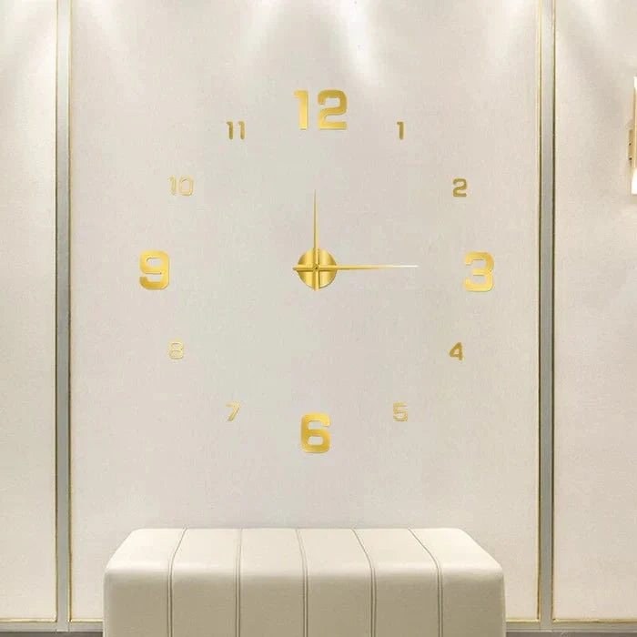 Wall Clock Frameless 3D Acrylic Numerals Silent Quartz