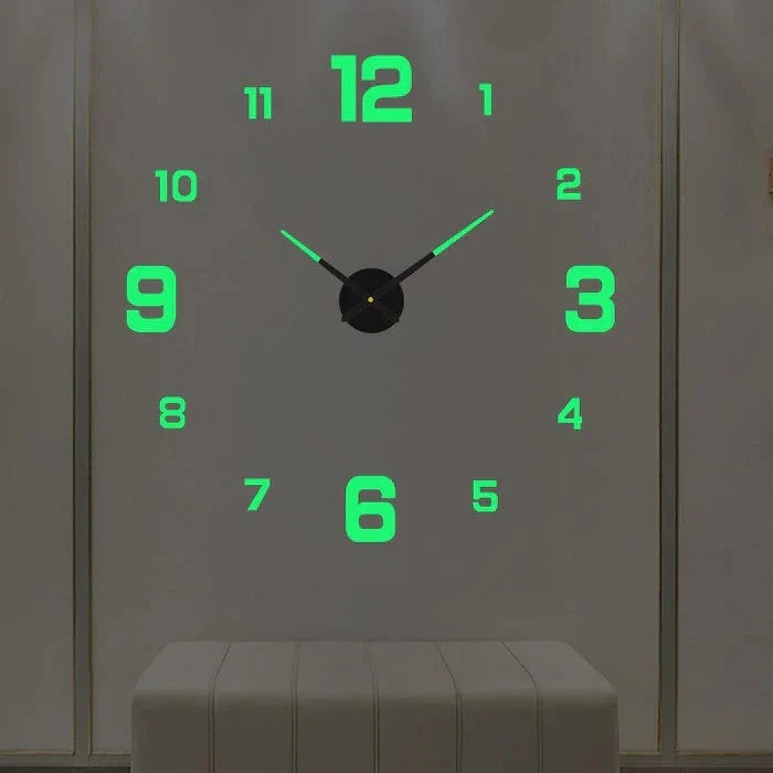 Wall Clock Frameless 3D Acrylic Numerals Silent Quartz