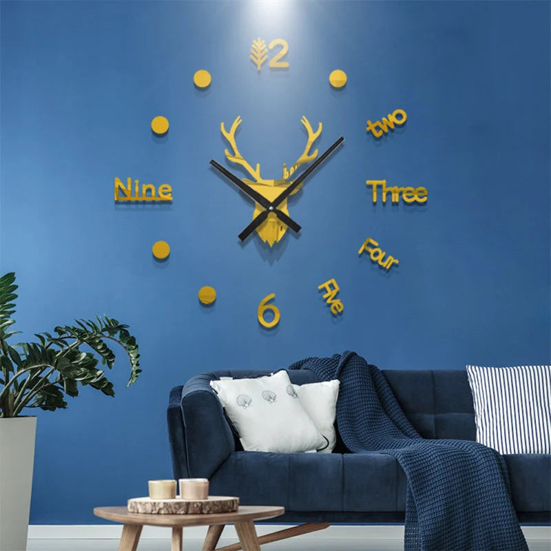 Wall Clock Mirror Acrylic Silent Movement