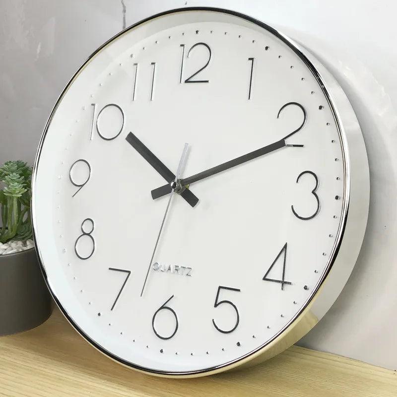 Wall Clock Silent Non-Ticking Movement 12-Inch Easy-Read Dial
