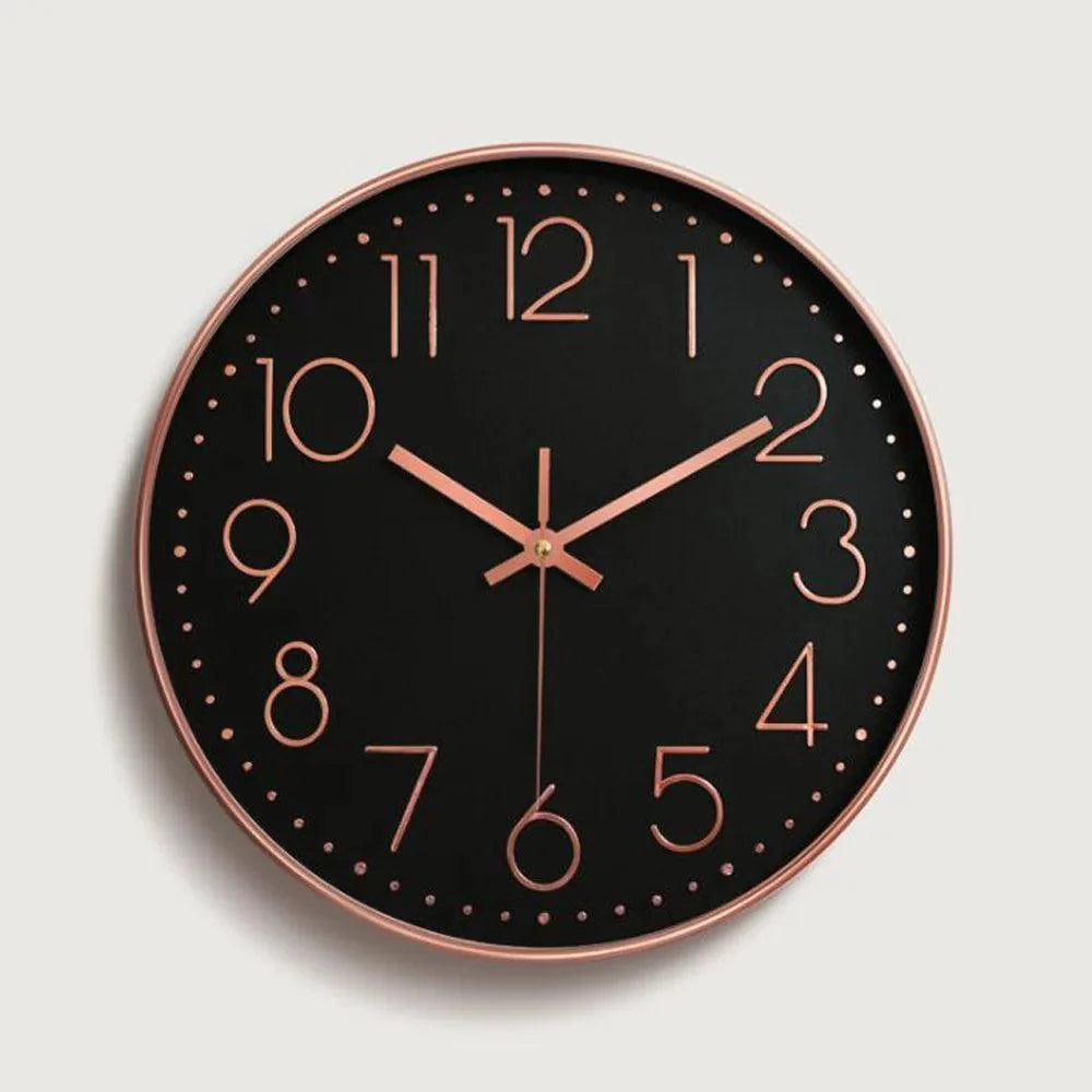 Wall Clock Silent Non-Ticking Movement 12-Inch Easy-Read Dial