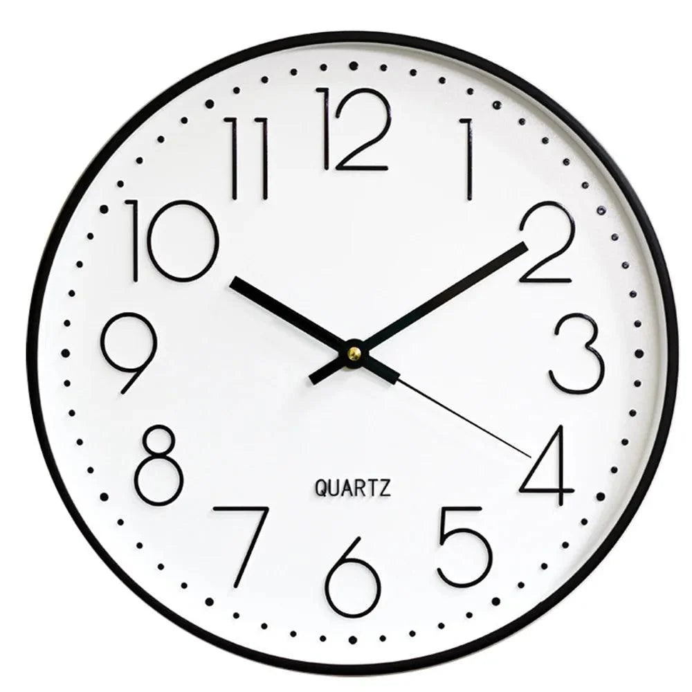 Wall Clock Silent Non-Ticking Movement 12-Inch Easy-Read Dial
