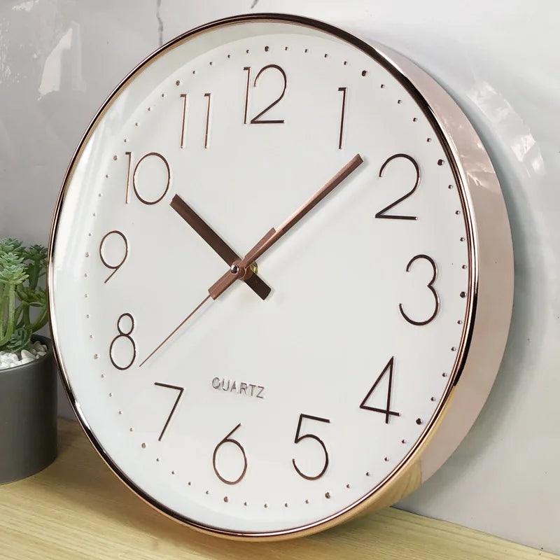 Wall Clock Silent Non-Ticking Movement 12-Inch Easy-Read Dial