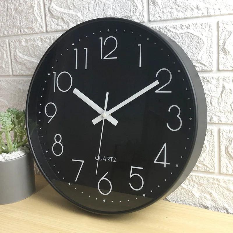 Wall Clock Silent Non-Ticking Movement 12-Inch Easy-Read Dial