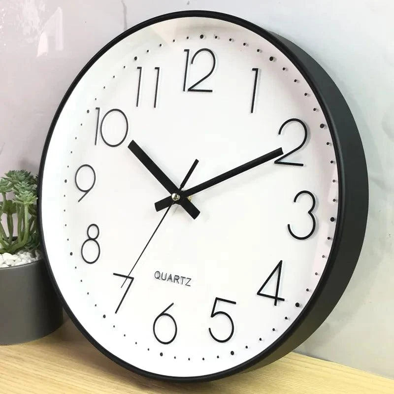 Wall Clock Silent Non-Ticking Movement 12-Inch Easy-Read Dial