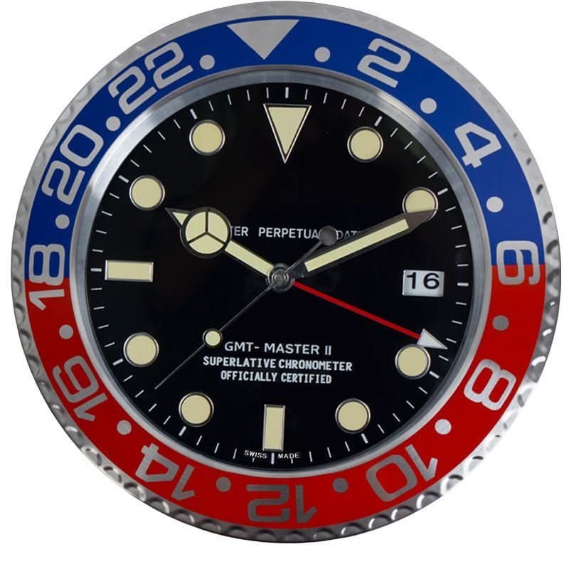Wall Clock Silent Operation Luminous Hands Stainless Steel
