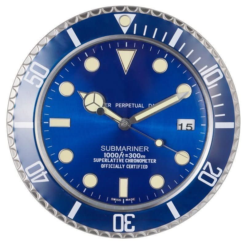 Wall Clock Silent Operation Luminous Hands Stainless Steel