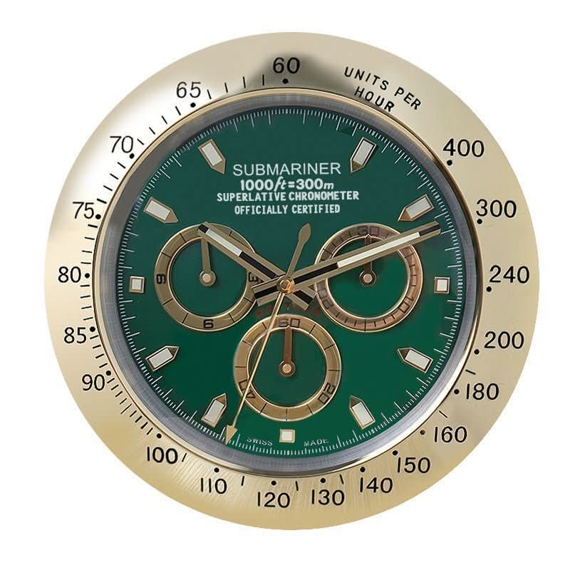 Wall Clock Silent Operation Luminous Hands Stainless Steel