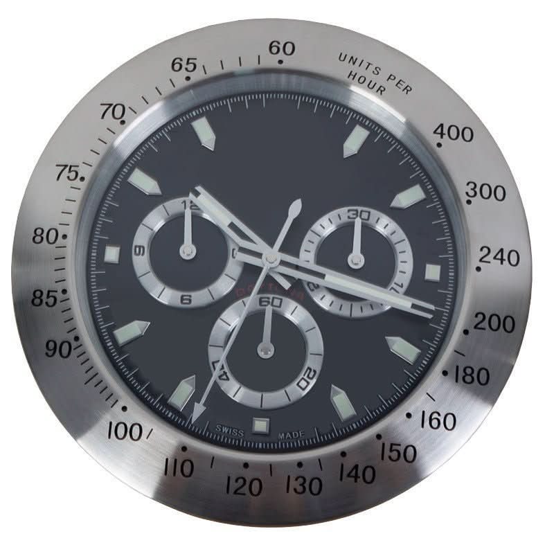 Wall Clock Silent Operation Luminous Hands Stainless Steel