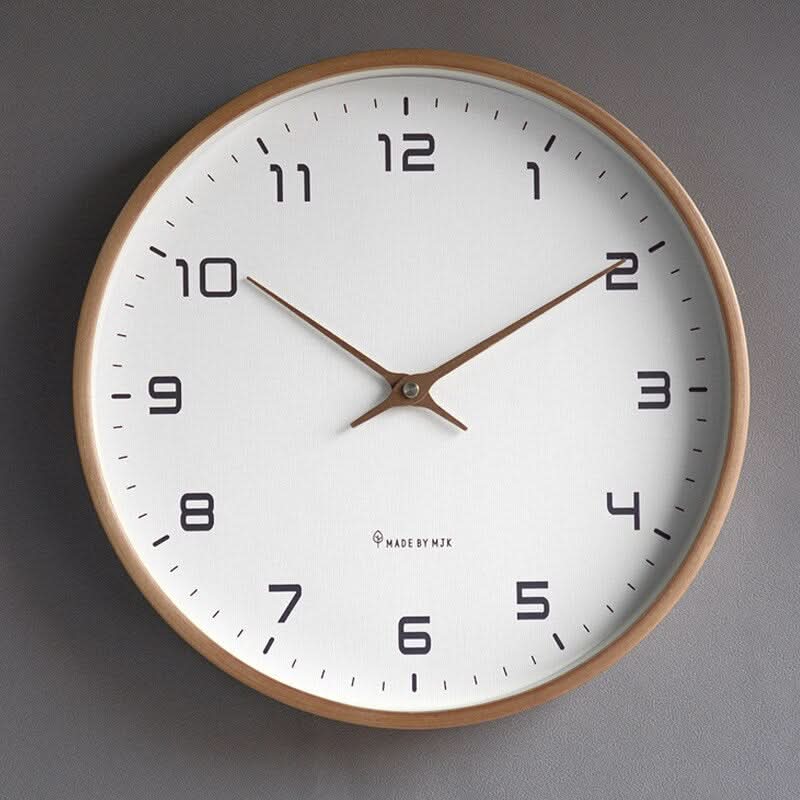 Wall Clock Silent Sweep Solid Wood