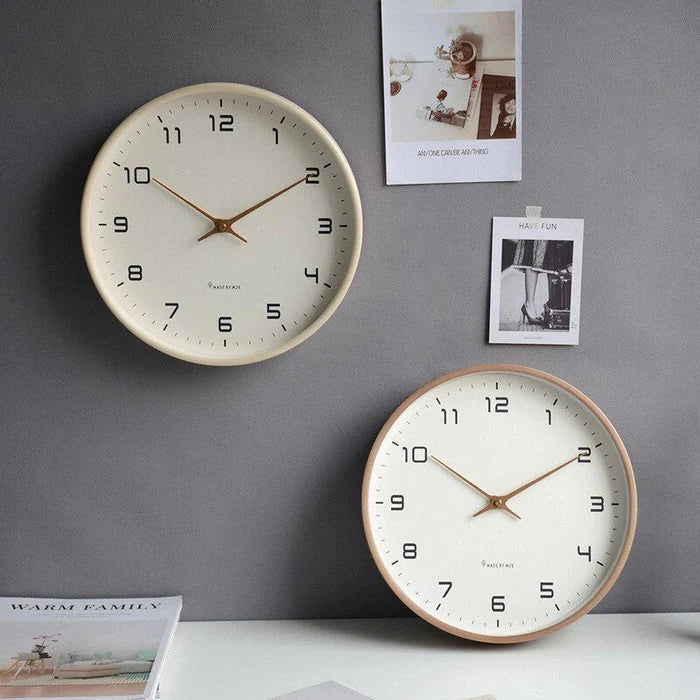 Wall Clock Solid Wood Silent Quartz Movement