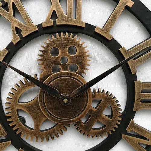 Wall Clock Vintage Industrial Design Easy-to-Read Dial