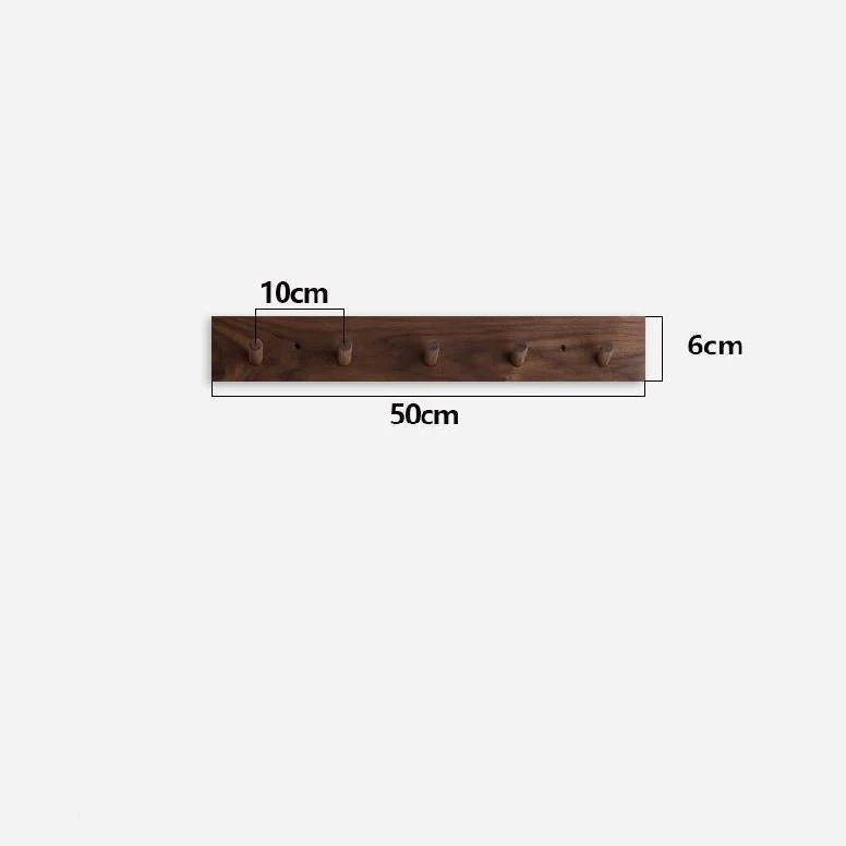 Wall Coat Rack Solid Wood Rounded Peg Hooks