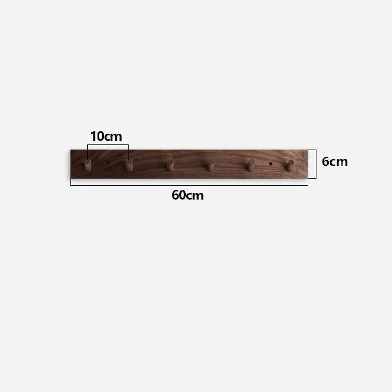 Wall Coat Rack Solid Wood Rounded Peg Hooks