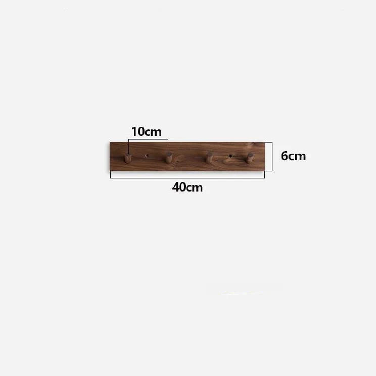 Wall Coat Rack Solid Wood Rounded Peg Hooks