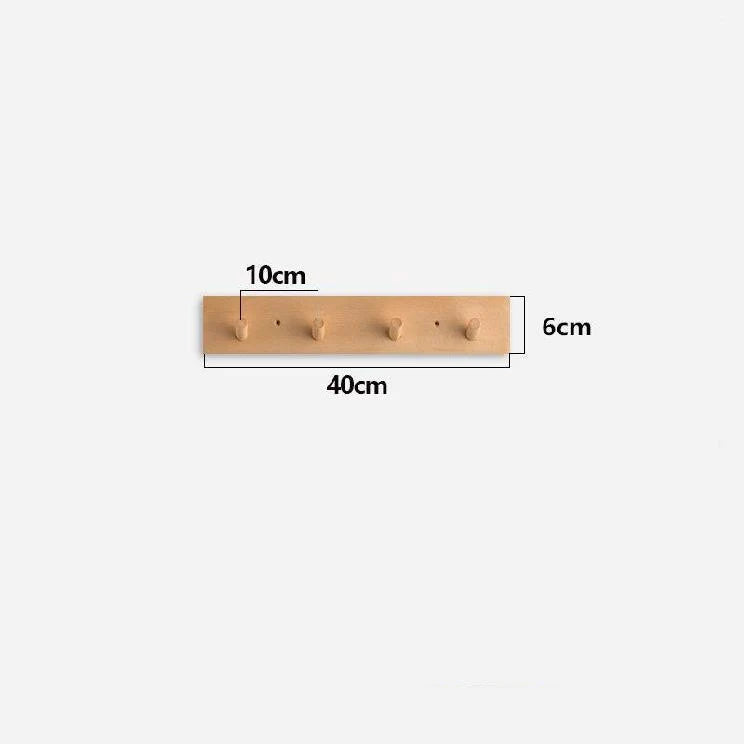 Wall Coat Rack Solid Wood Rounded Peg Hooks