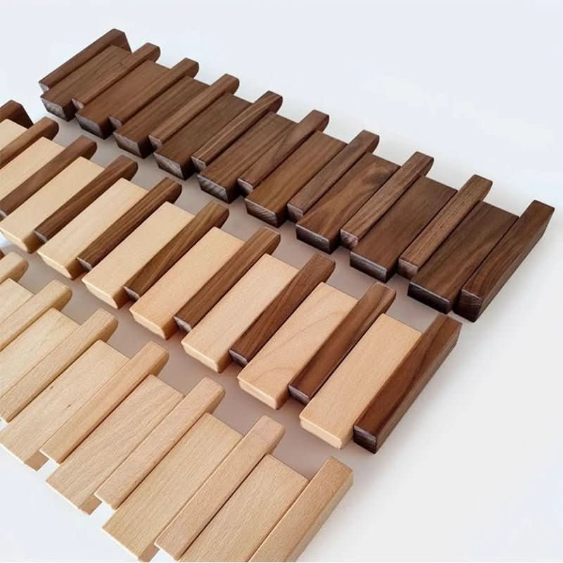 Wall Coat Rack Wooden Folding Hooks Space-Saving Design