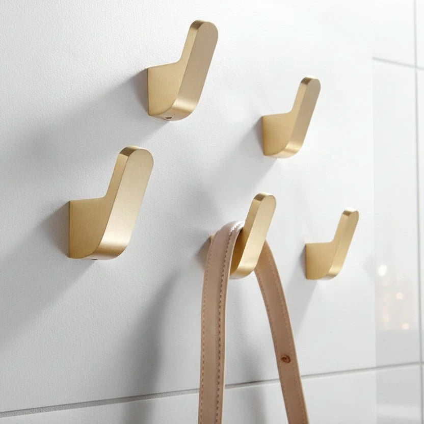 Wall Hook Brass Gold Finish Space-Saving