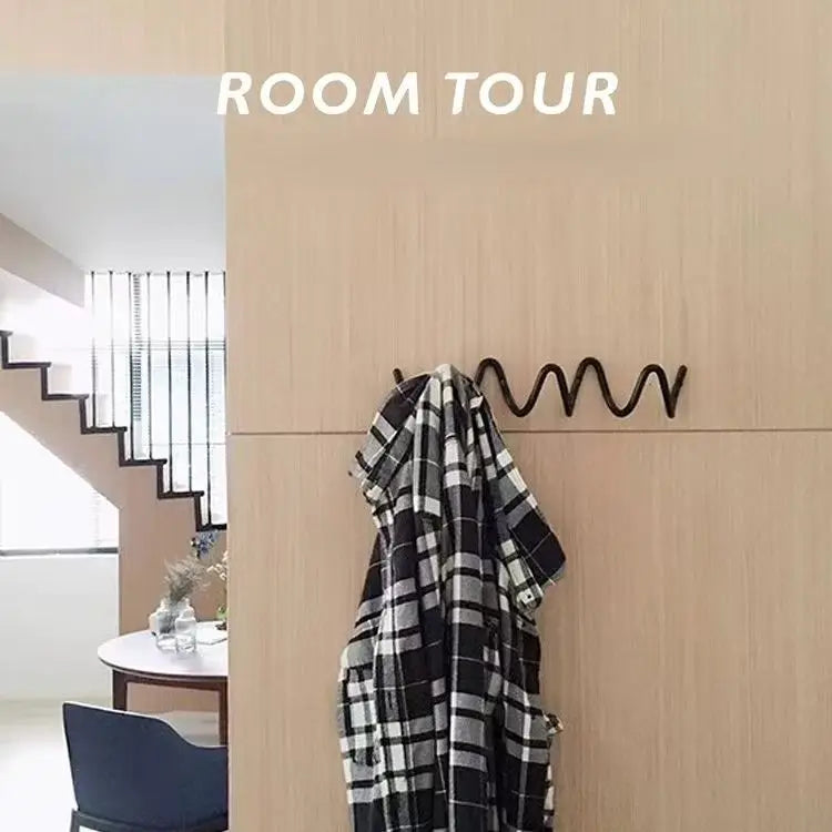 Wall Hook Rack Iron 3 Hooks Space-Saving Wall Storage