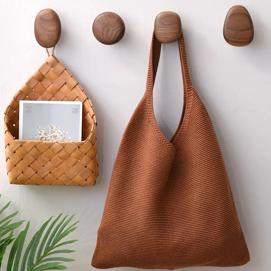 Wall Hooks Solid Wood Hand-Finished Set of 4