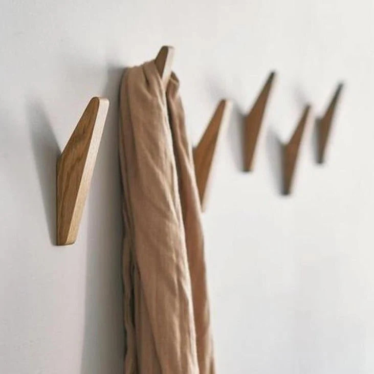 Wall Hooks Solid Wood Two-Tone Design