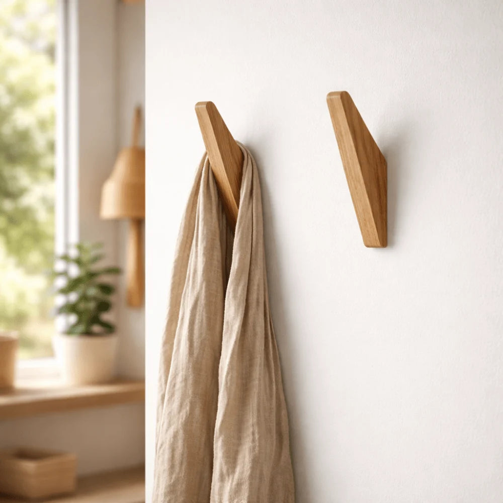 Wall Hooks Solid Wood Two-Tone Design