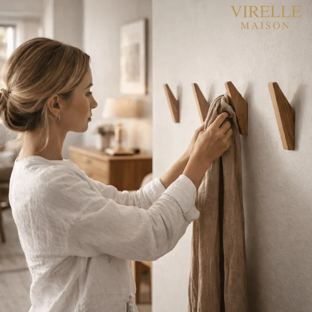 Wall Hooks Solid Wood Two-Tone Design