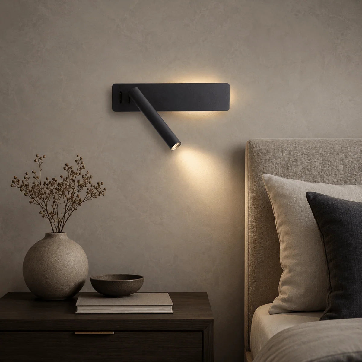 Wall Lamp 360° Swivel Head Stepless Dimming Warm & Cool LED