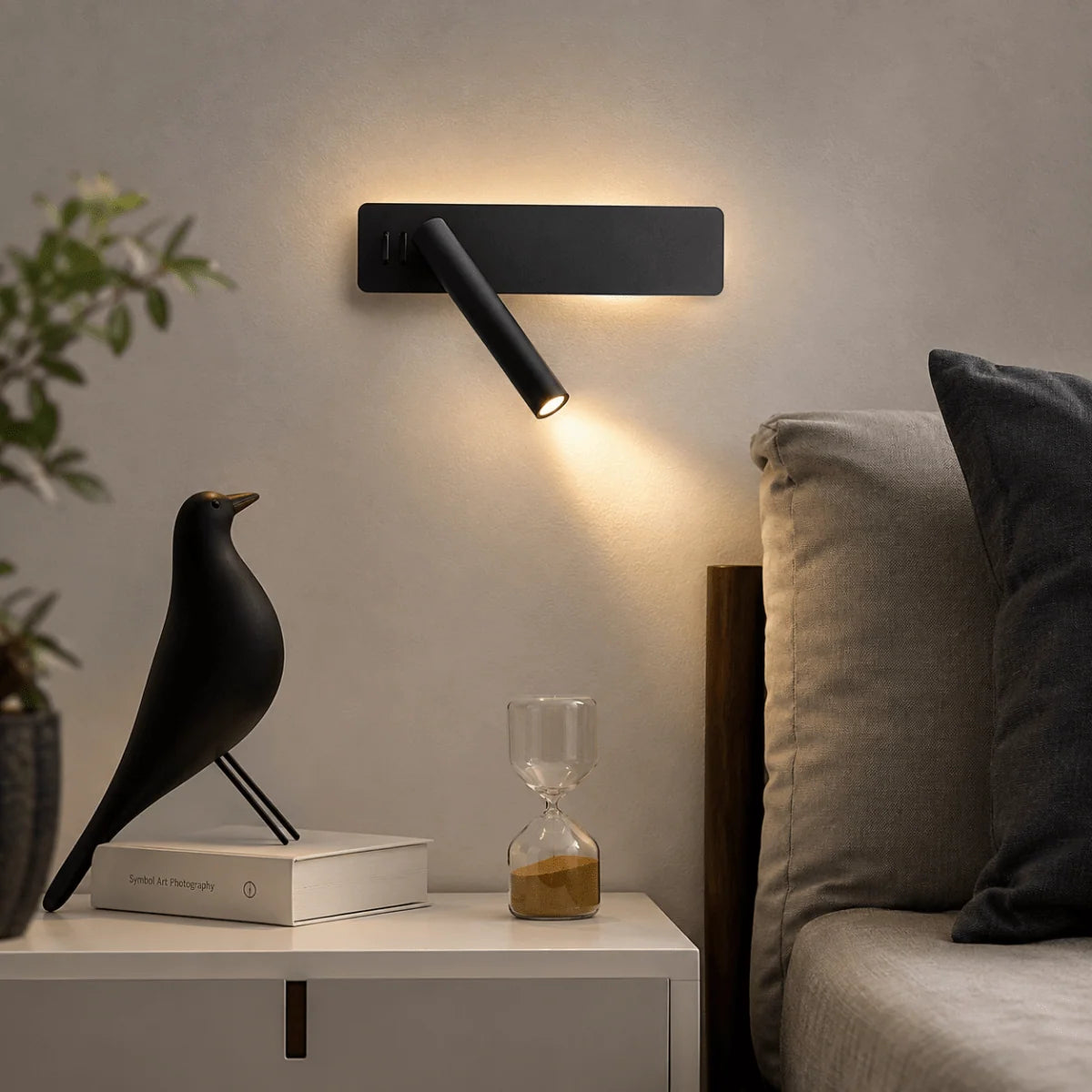 Wall Lamp 360° Swivel Head Stepless Dimming Warm & Cool LED