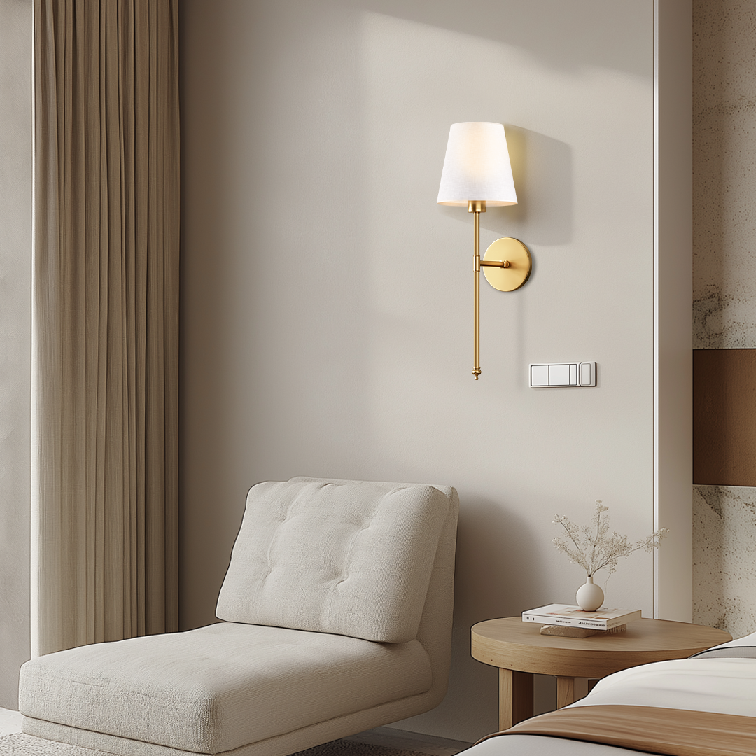 Wall Lamp Battery-Operated Remote Control No-Drill Adhesive Mount