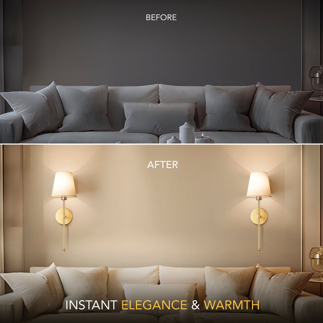 Wall Lamp Battery-Operated Remote Control No-Drill Adhesive Mount
