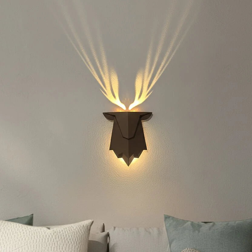 Wall Lamp Deer Design Adjustable Brightness Smart Timer