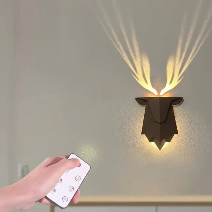 Wall Lamp Deer Design Adjustable Brightness Smart Timer