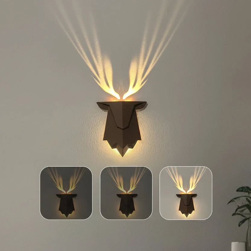 Wall Lamp Deer Design Adjustable Brightness Smart Timer