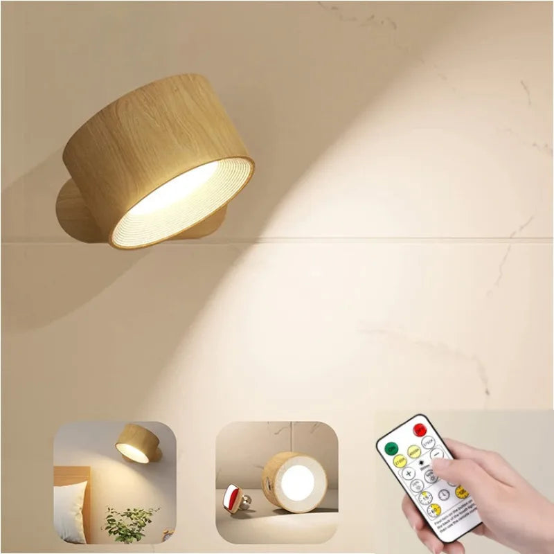 Wall Lamp Magnetic 360° Rotatable Rechargeable With Remote Control