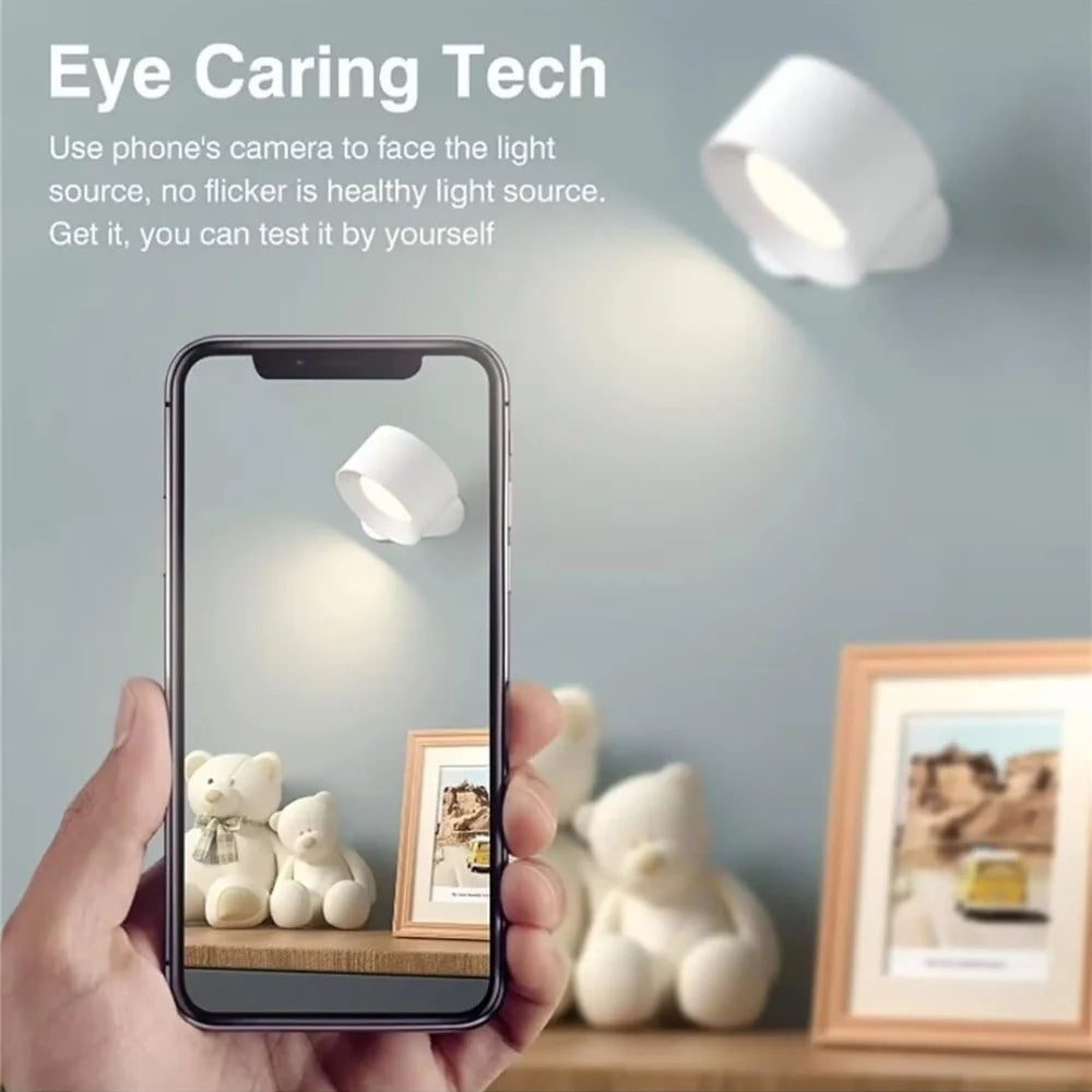 Wall Lamp Magnetic 360° Rotatable Rechargeable With Remote Control