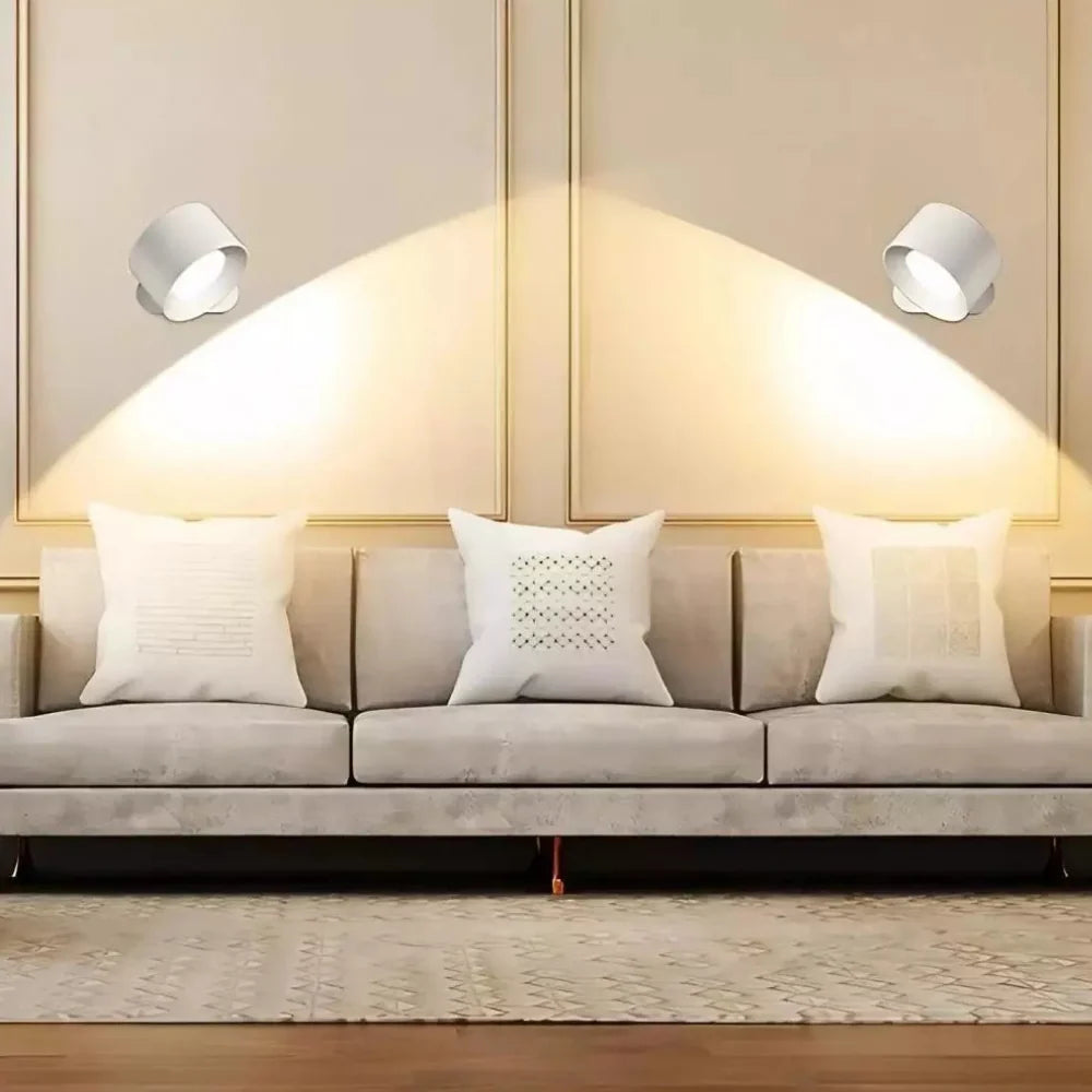 Wall Lamp Magnetic 360° Rotatable Rechargeable With Remote Control