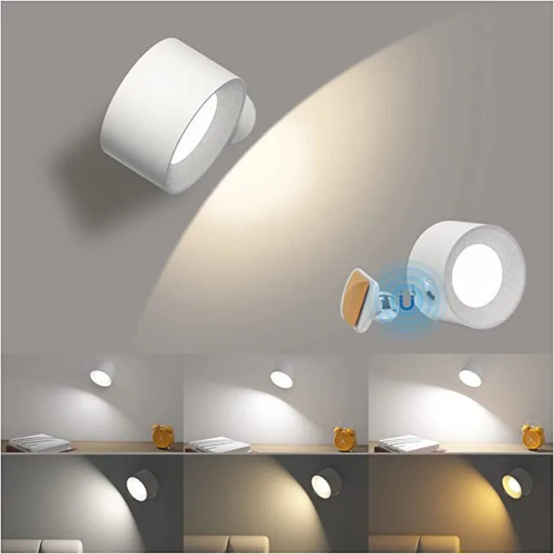 Wall Lamp Magnetic 360° Rotatable Rechargeable With Remote Control