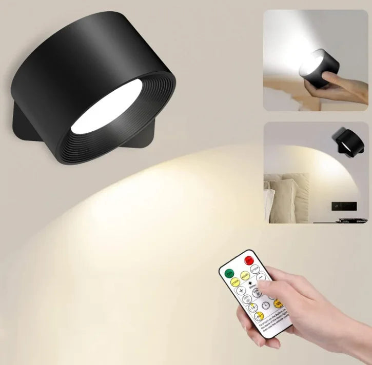 Wall Lamp Magnetic 360° Rotatable Rechargeable With Remote Control