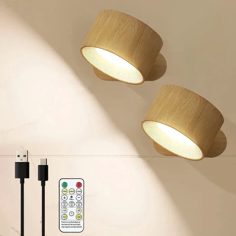 Wall Lamp Magnetic 360° Rotatable Rechargeable With Remote Control