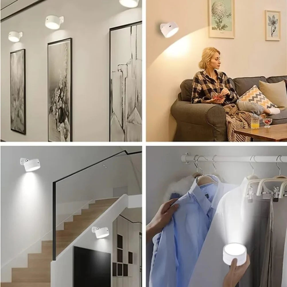 Wall Lamp Magnetic 360° Rotatable Rechargeable With Remote Control