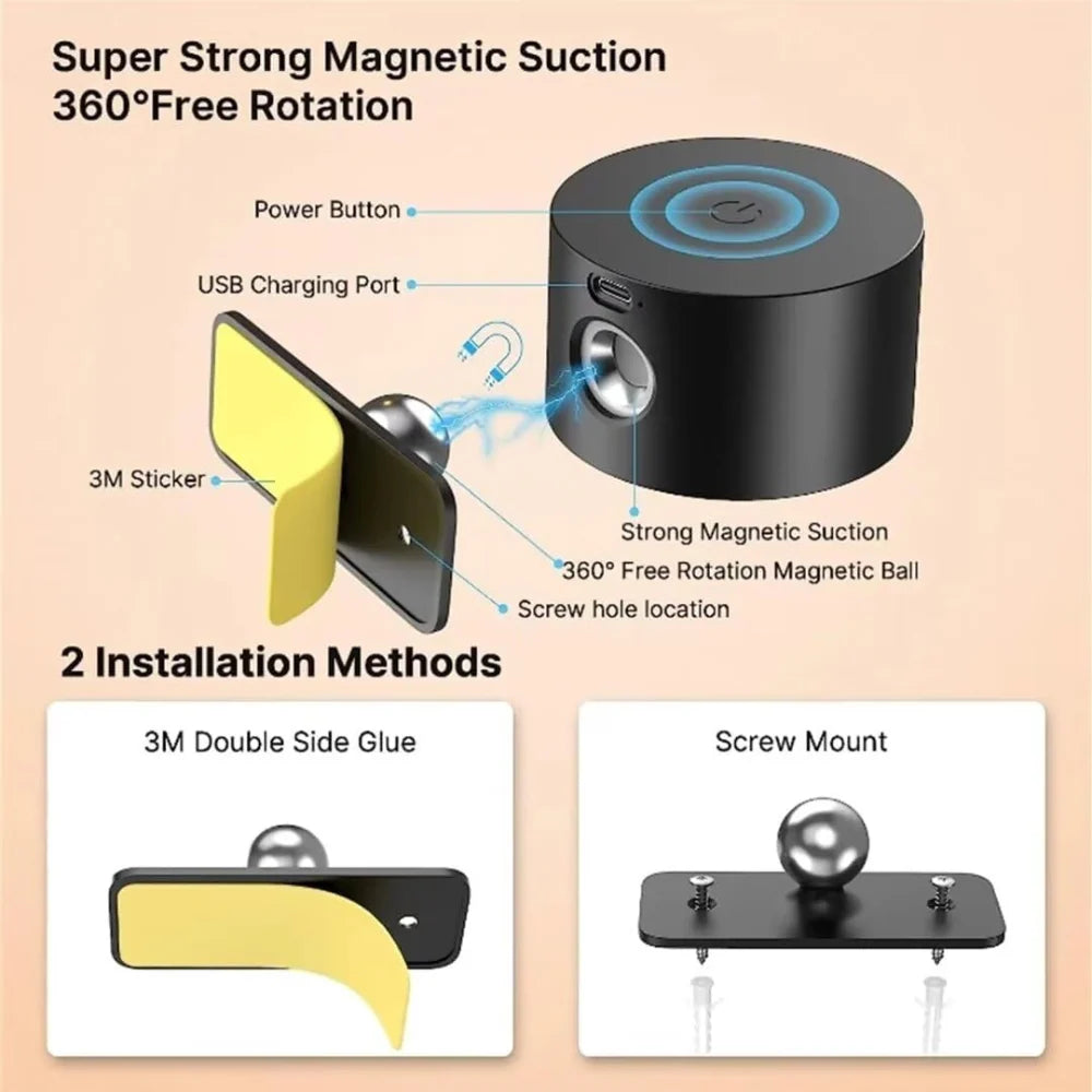 Wall Lamp Magnetic 360° Rotatable Rechargeable With Remote Control