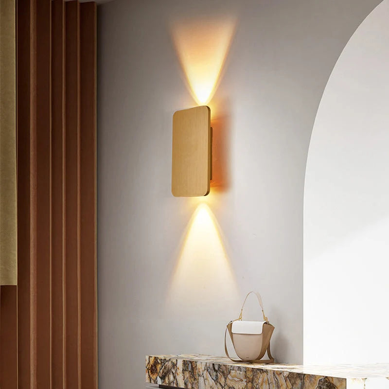 Wall Lamp Metal Frame Built-In Warm LED Light