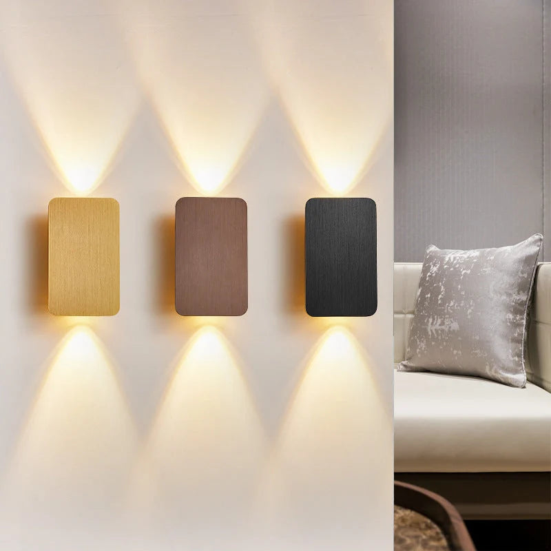 Wall Lamp Metal Frame Built-In Warm LED Light