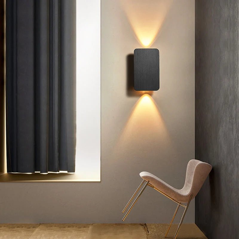 Wall Lamp Metal Frame Built-In Warm LED Light
