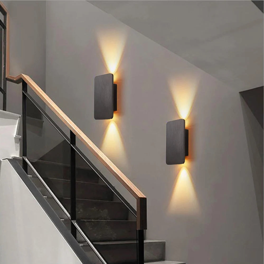 Wall Lamp Metal Frame Built-In Warm LED Light