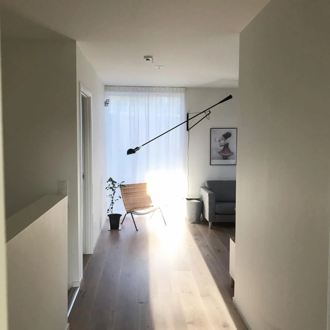 Wall Lamp Swing Arm Adjustable Cast Iron Counterweight