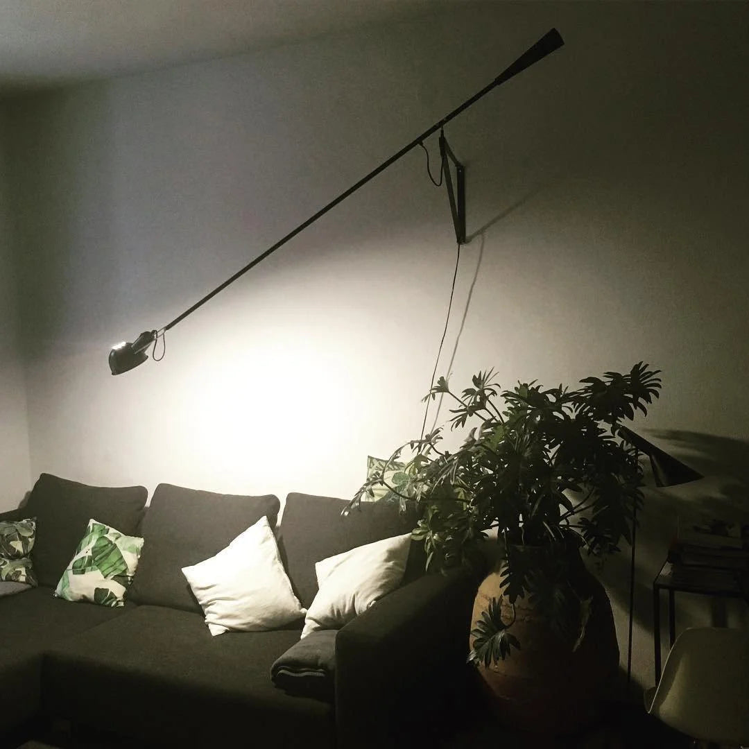 Wall Lamp Swing Arm Adjustable Cast Iron Counterweight