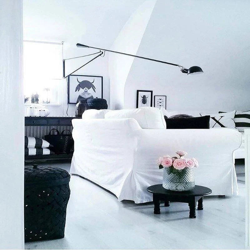 Wall Lamp Swing Arm Adjustable Cast Iron Counterweight